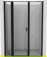 Mexen Mist L drzwi prysznicowe uchylne lewe 155 cm, czarna ramka, czarne - 8A4L-155-001-70-70-L