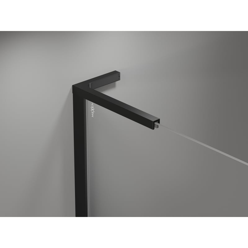 Mexen Mist L drzwi prysznicowe uchylne prawe 145 cm, czarna ramka, czarne - 8A4L-145-001-70-70-P
