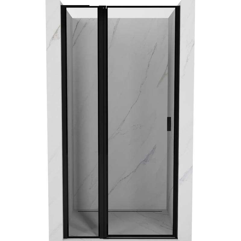 Mexen Mist L drzwi prysznicowe uchylne lewe 115 cm, czarna ramka, czarne - 8A4L-115-000-70-70-L