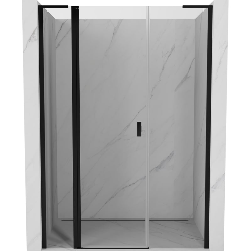 Mexen Mist L drzwi prysznicowe uchylne 135 cm, transparent, czarne - 8A4L-135-001-70-00