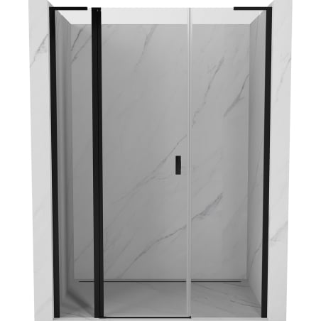 Mexen Mist L drzwi prysznicowe uchylne 145 cm, transparent, czarne - 8A4L-145-001-70-00