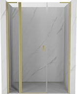 Mexen Mist L drzwi prysznicowe uchylne 135 cm, transparent, złote szczotkowane - 8A4L-135-001-55-00