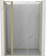 Mexen Mist L drzwi prysznicowe uchylne 140 cm, transparent, złote szczotkowane - 8A4L-140-001-55-00
