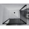 Mexen Apia kabina prysznicowa rozsuwana 110 x 70 cm, transparent, czarna + brodzik Flat, biały- 840-110-070-70-00-4010B