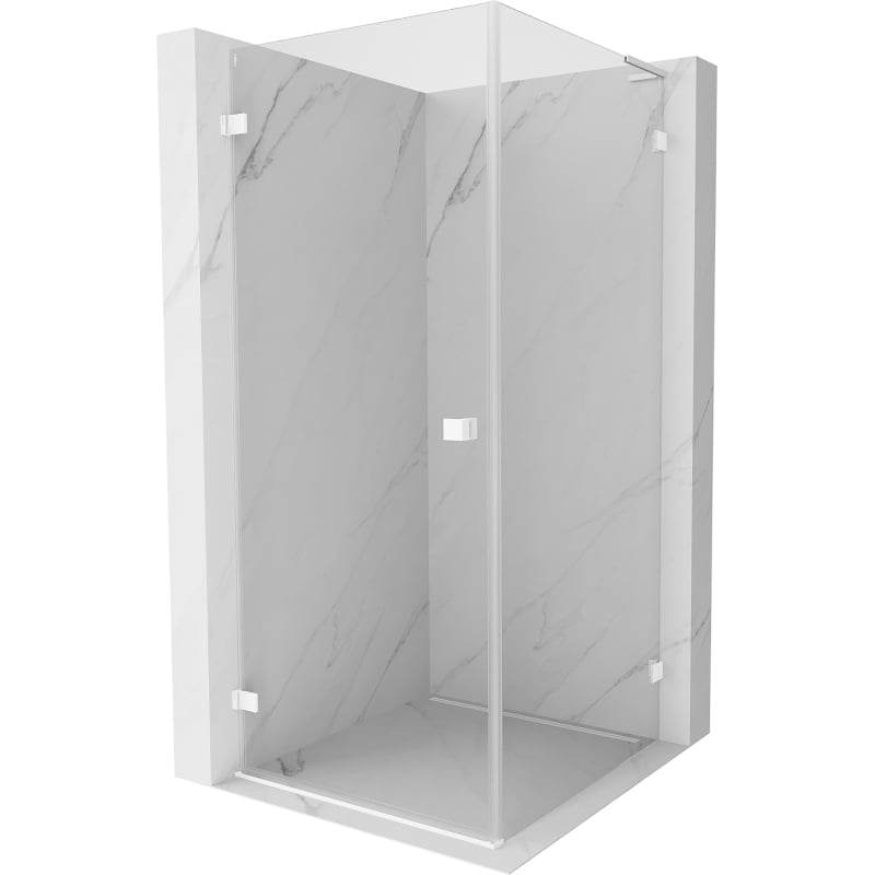 Mexen Lunar-B L kabina prysznicowa uchylna lewa 90 x 90 cm, transparent, biała - 832L-090-090-20-00-L