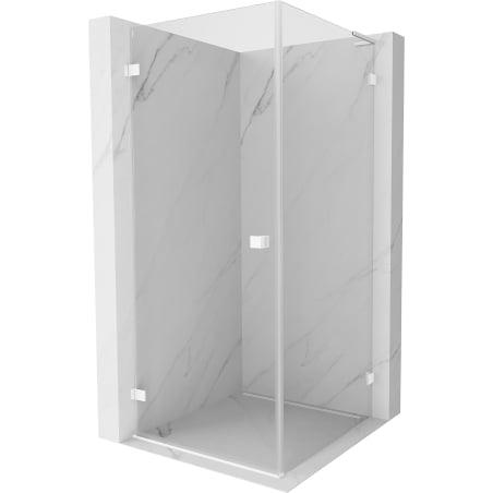 Mexen Lunar-B L kabina prysznicowa uchylna lewa 90 x 90 cm, transparent, biała - 832L-090-090-20-00-L
