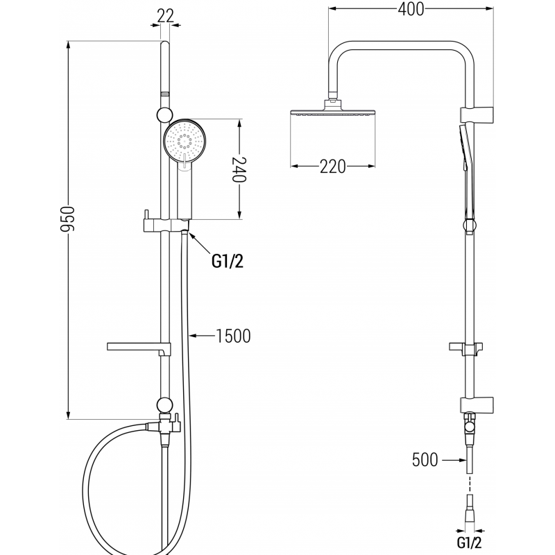 Mexen X40 kolumna prysznicowa, biała - 798404091-20