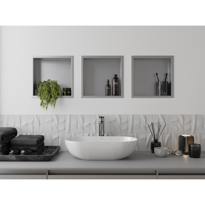 Mexen X-Wall-R półka wnękowa z kołnierzem 30 x 30 cm, inox - 1910303010