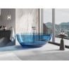 Mexen Glass denim wanna wolnostojąca transparentna 170 x 85 cm, korek chrom - 58061708507