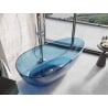 Mexen Glass denim wanna wolnostojąca transparentna 170 x 85 cm, korek chrom - 58061708507