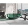 Mexen Glass teal wanna wolnostojąca transparentna 170 x 85 cm, korek chrom - 58061708511