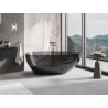 Mexen Glass black wanna wolnostojąca transparentna 160 x 80 cm, korek chrom - 58061608013