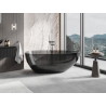 Mexen Glass wanna wolnostojąca transparentna 160 x 80 cm, black, korek chrom - 58061608013