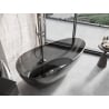 Mexen Glass black wanna wolnostojąca transparentna 160 x 80 cm, korek chrom - 58061608013