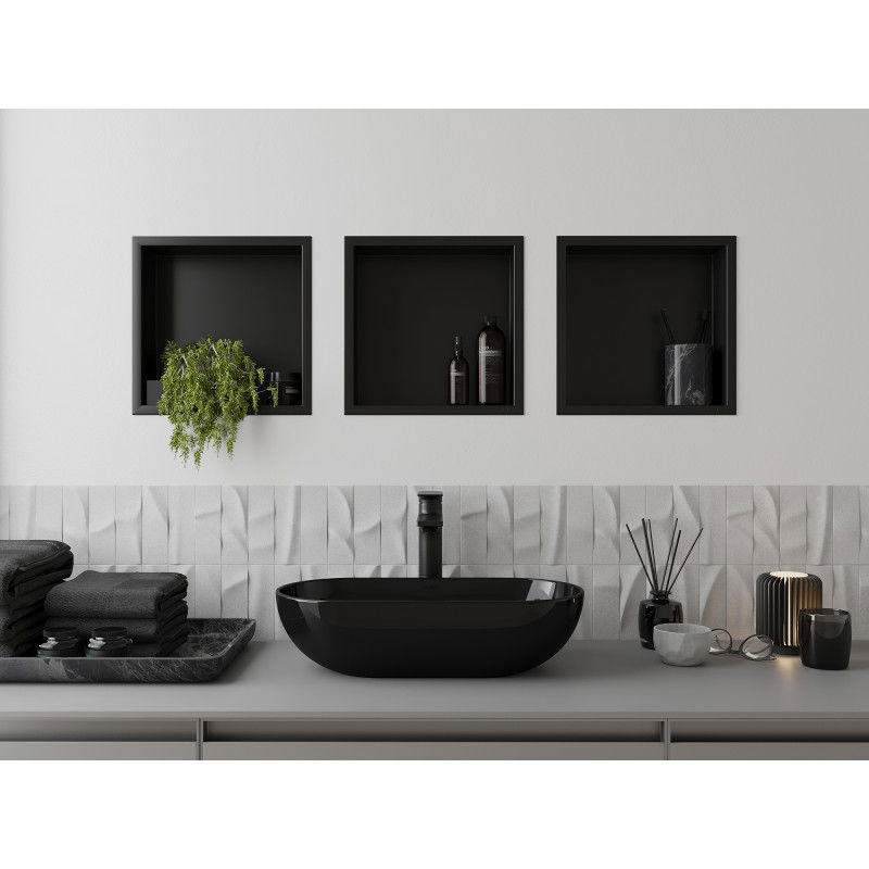 Mexen X-Wall-R półka wnękowa z kołnierzem 30 x 30 cm, czarna - 1970303010