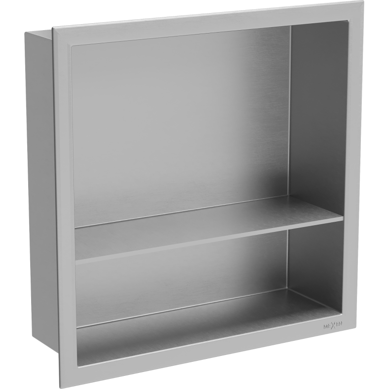 Mexen X-Wall-R półka wnękowa z kołnierzem i półką 30 x 30 cm, inox - 1910303010S