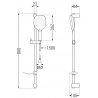 Mexen DF22 zestaw prysznicowy suwany, chrom - 785224582-00