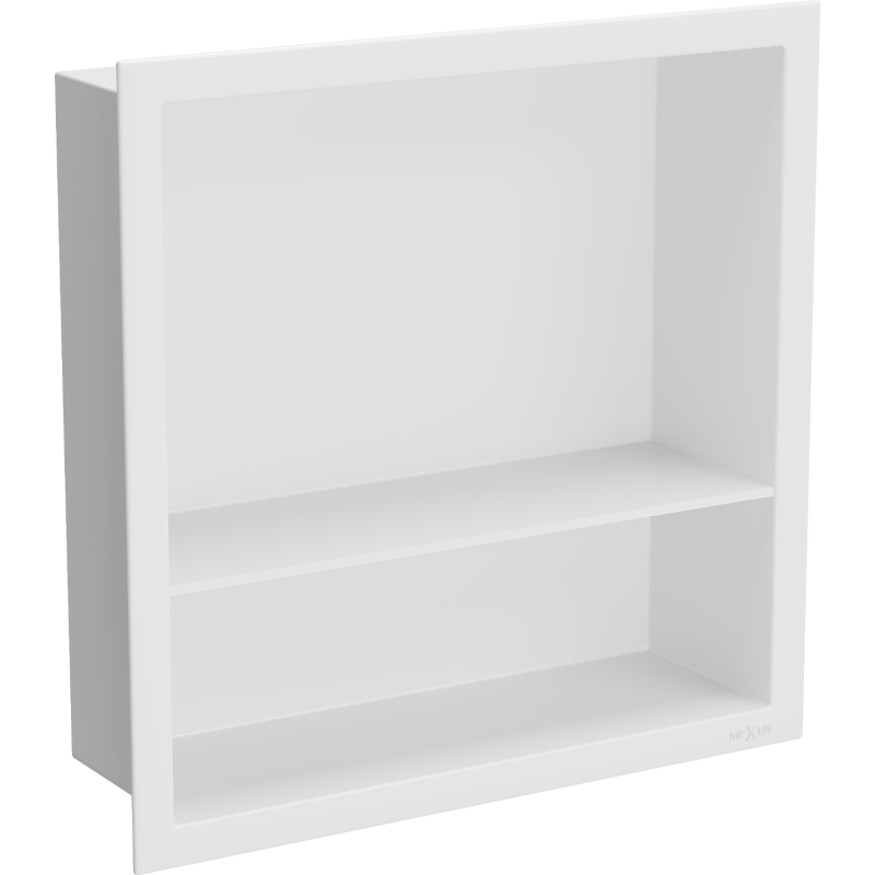 Mexen X-Wall-R półka wnękowa z kołnierzem i półką 30 x 30 cm, biała - 1920303010S