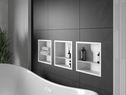 Mexen X-Wall-R półka wnękowa z kołnierzem i półką 30 x 30 cm, biała - 1920303010S