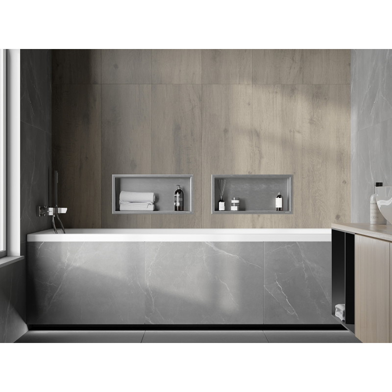 Mexen X-Wall-R półka wnękowa z kołnierzem 45 x 20 cm, inox - 1910452010