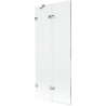 Mexen Lunar parawan nawannowy 2-skrzydłowy lewy 80 x 150 cm, transparent, chrom - 897-080-100-01-00-L