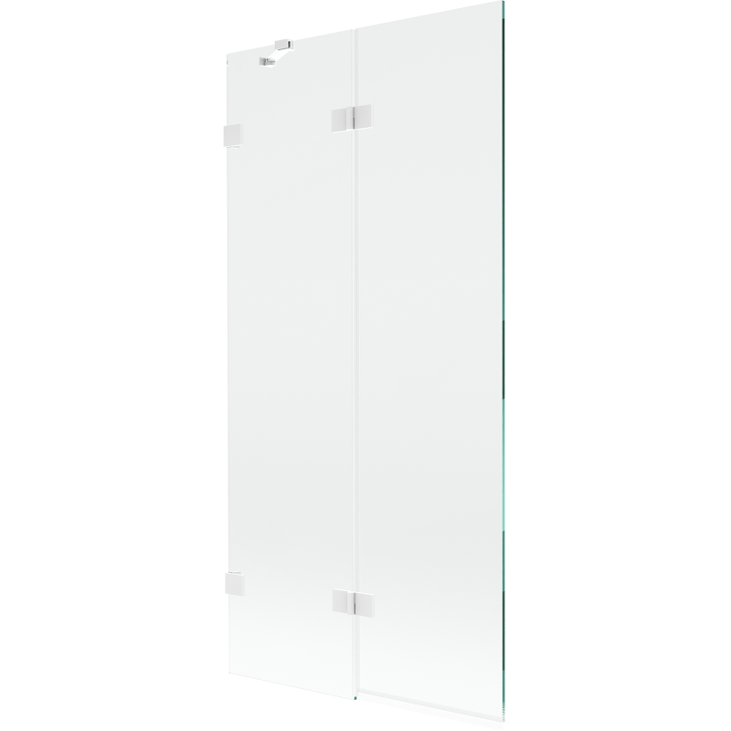 Mexen Lunar parawan nawannowy 2-skrzydłowy lewy 90 x 150 cm, transparent, biały - 897-090-100-20-00-L
