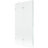 Mexen Lunar parawan nawannowy 2-skrzydłowy lewy 90 x 150 cm, transparent, biały - 897-090-100-20-00-L