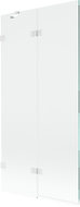 Mexen Lunar parawan nawannowy 2-skrzydłowy lewy 90 x 150 cm, transparent, biały - 897-090-100-20-00-L