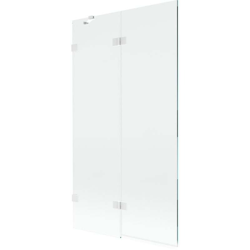 Mexen Lunar parawan nawannowy 2-skrzydłowy lewy 100 x 150 cm, transparent, biały - 897-100-100-20-00-L