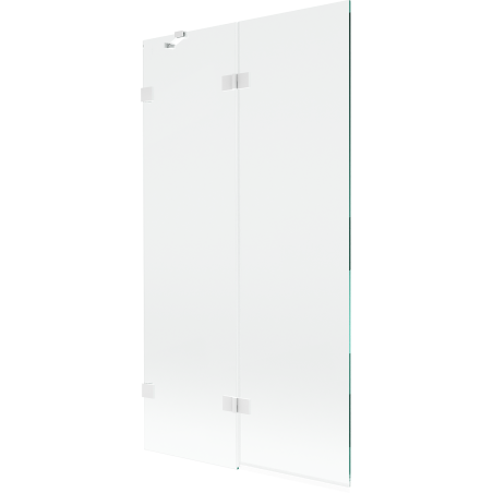 Mexen Lunar parawan nawannowy 2-skrzydłowy lewy 100 x 150 cm, transparent, biały - 897-100-100-20-00-L