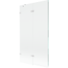 Mexen Lunar parawan nawannowy 2-skrzydłowy lewy 100 x 150 cm, transparent, biały - 897-100-100-20-00-L