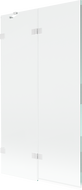 Mexen Lunar parawan nawannowy 2-skrzydłowy lewy 100 x 150 cm, transparent, biały - 897-100-100-20-00-L