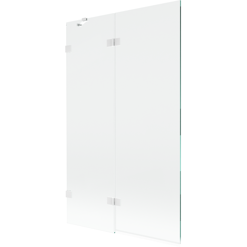 Mexen Lunar parawan nawannowy 2-skrzydłowy lewy 110 x 150 cm, transparent, biały - 897-110-100-20-00-L