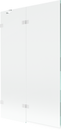 Mexen Lunar parawan nawannowy 2-skrzydłowy lewy 110 x 150 cm, transparent, biały - 897-110-100-20-00-L
