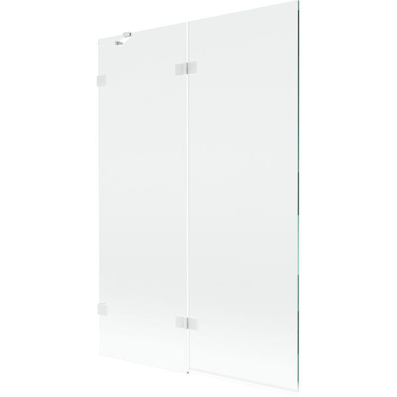 Mexen Lunar parawan nawannowy 2-skrzydłowy lewy 120 x 150 cm, transparent, biały - 897-120-100-20-00-L