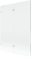 Mexen Lunar parawan nawannowy 2-skrzydłowy lewy 130 x 150 cm, transparent, biały - 897-130-100-20-00-L