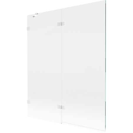 Mexen Lunar parawan nawannowy 2-skrzydłowy lewy 140 x 150 cm, transparent, biały - 897-140-100-20-00-L