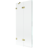 Mexen Lunar parawan nawannowy 2-skrzydłowy lewy 80 x 150 cm, transparent, złoty - 897-080-100-50-00-L