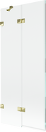 Mexen Lunar parawan nawannowy 2-skrzydłowy lewy 80 x 150 cm, transparent, złoty - 897-080-100-50-00-L