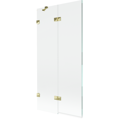 Mexen Lunar parawan nawannowy 2-skrzydłowy lewy 90 x 150 cm, transparent, złoty - 897-090-100-50-00-L