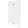 Mexen Lunar parawan nawannowy 2-skrzydłowy lewy 100 x 150 cm, transparent, złoty - 897-100-100-50-00-L