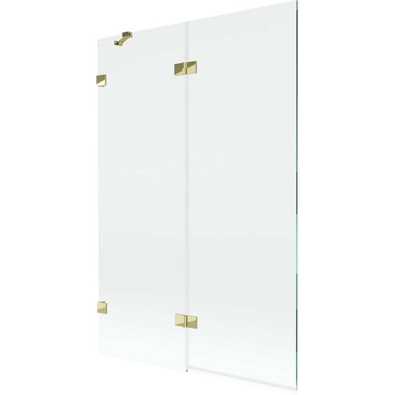 Mexen Lunar parawan nawannowy 2-skrzydłowy lewy 120 x 150 cm, transparent, złoty - 897-120-100-50-00-L