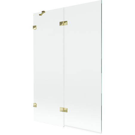 Mexen Lunar parawan nawannowy 2-skrzydłowy lewy 120 x 150 cm, transparent, złoty - 897-120-100-50-00-L
