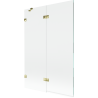 Mexen Lunar parawan nawannowy 2-skrzydłowy lewy 120 x 150 cm, transparent, złoty - 897-120-100-50-00-L