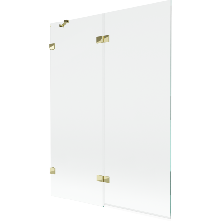 Mexen Lunar parawan nawannowy 2-skrzydłowy lewy 130 x 150 cm, transparent, złoty - 897-130-100-50-00-L