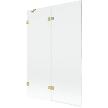 Mexen Lunar parawan nawannowy 2-skrzydłowy lewy 120 x 150 cm, transparent, złoty szczotkowany - 897-120-100-55-00-L