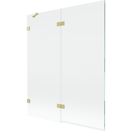 Mexen Lunar parawan nawannowy 2-skrzydłowy lewy 140 x 150 cm, transparent, złoty szczotkowany - 897-140-100-55-00-L