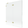 Mexen Lunar parawan nawannowy 2-skrzydłowy lewy 140 x 150 cm, transparent, złoty szczotkowany - 897-140-100-55-00-L