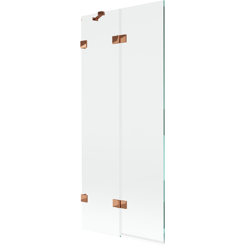 Mexen Lunar parawan nawannowy 2-skrzydłowy lewy 80 x 150 cm, transparent, różowe złoto - 897-080-100-60-00-L