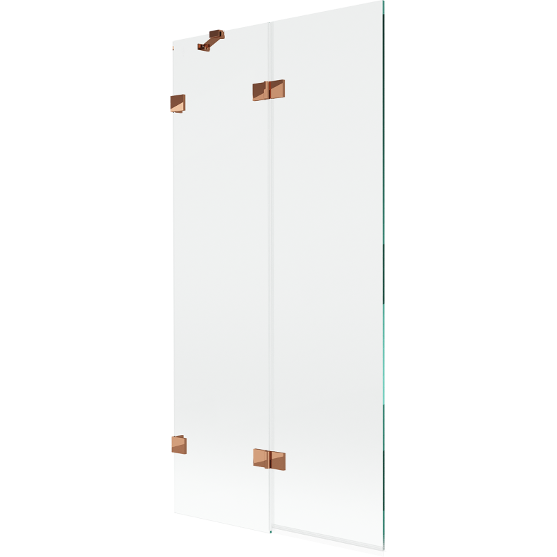 Mexen Lunar parawan nawannowy 2-skrzydłowy lewy 90 x 150 cm, transparent, różowe złoto - 897-090-100-60-00-L